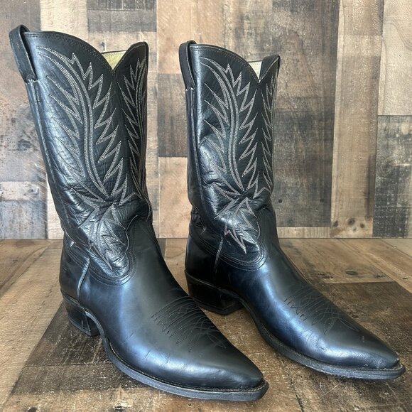 Nocona Vintage Pointed Toe Western Cowboy Boots Mens 9.5 E - Picture 12 of 12